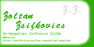 zoltan zsifkovics business card